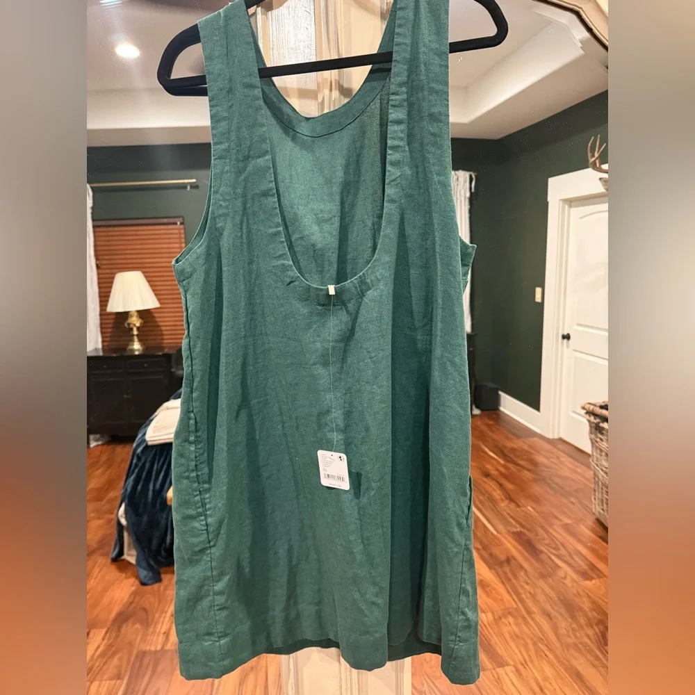 Free People Shift Dress in Forest Green - Picture 6 of 7